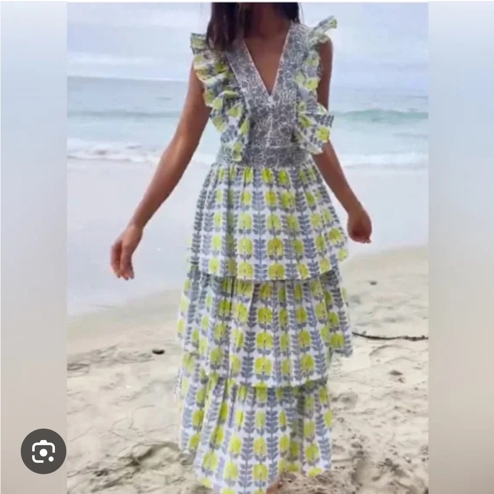 Marea Fiesta Dress in Blue and Yellow